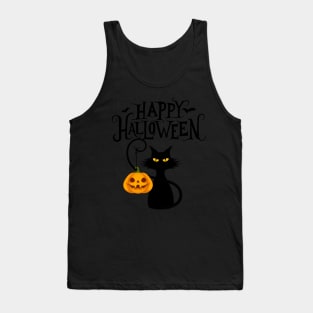 black cat happy halloween Tank Top